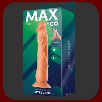 Ultra realistické dildo Chet Real Touch v tělové barvě s žilnatým povrchem a silnou přísavkou, délka 22 cm, vhodné pro vaginální i anální hrátky.