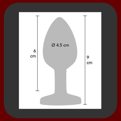 Elegantný čierny análny kolík s trblietavým diamantovým drahokamom na základní, vyrobený z hladkého silikónu, ideálny pre začiatočníkov aj pokročilých.