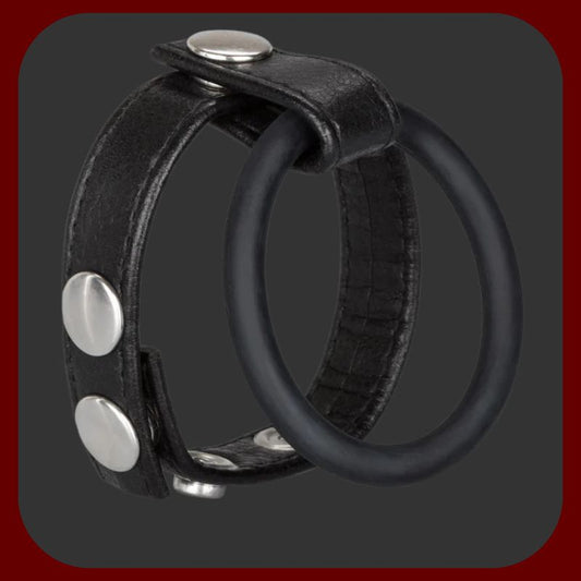 Kombinovaný silikonový a kožený cockring Duo Grip pro penis a varlata – CALL EXOTICS – EROSIANA