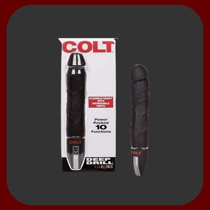 Černý anální vibrátor COLT z prémiového hypoalergenního silikonu s délkou 27 cm, 10 vibračními režimy, voděodolný s LED ovládáním – EROSIANA.