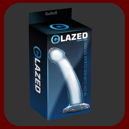 Průhledné zakřivené dildo Crystal Curve z měkkého želé, délka 18 cm, průměr 3,8 cm, s přísavkou, vhodné pro vaginální i anální stimulaci bodu G nebo P.