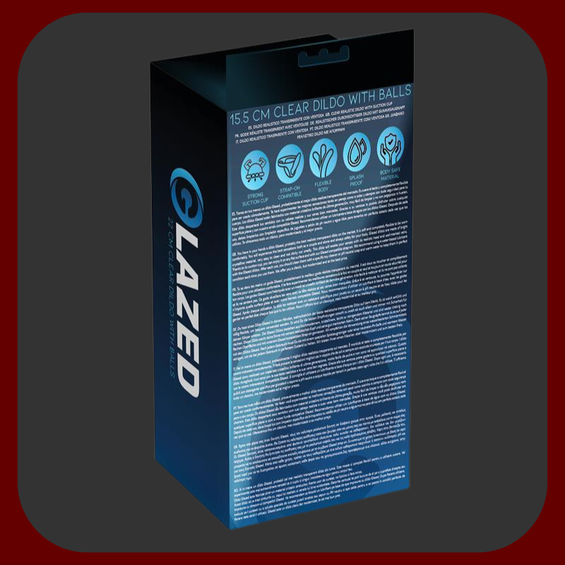 Průhledné realistické dildo Crystal Lover z měkkého želé materiálu s věrnými varlaty a silnou přísavkou, délka 14 cm, průměr 3,3 cm, vhodné pro vaginální i anální hrátky.