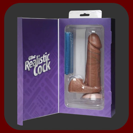 Realistické dildo Doc Johnson Cock – tělová barva, 20 cm délka, 5 cm průměr, Sil-A-Gel materiál a silná přísavka pro hands-free zážitek.