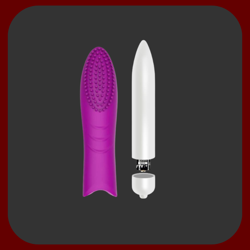 Fialový mini vibrátor Dottie Touch s jemnými silikonovými štětinkami a kompaktní velikostí pro diskrétní potěšení kdykoliv a kdekoliv.