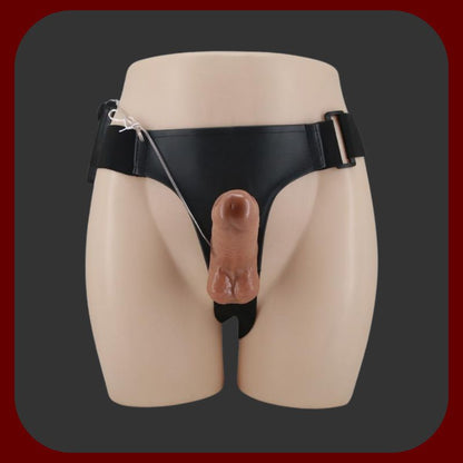 Dvojitý dildo harness – elastický a nastavitelný postroj s dvěma flexibilními silikónovými dildy, z toho jedno vibruje ovládané drátovým ovladačem. Nabízí realistický pocit, pohodlné nošení a možnost intenzivní stimulace pro oba partnery.