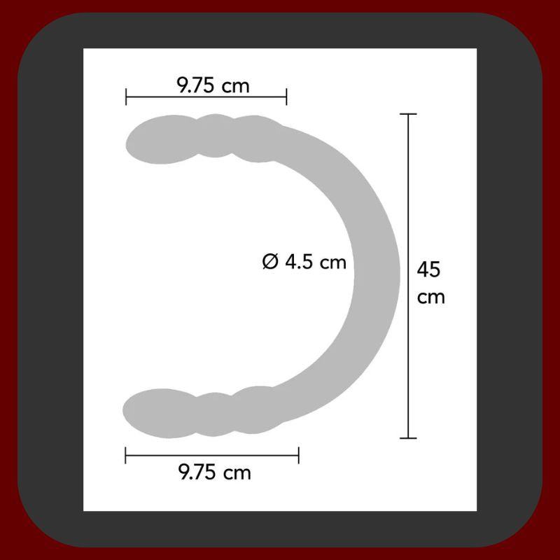 Dlouhé průhledné fialové dvojité dildo PASSION TWIST DELUXE 45 cm s realistickými špičkami pro sdílenou stimulaci.