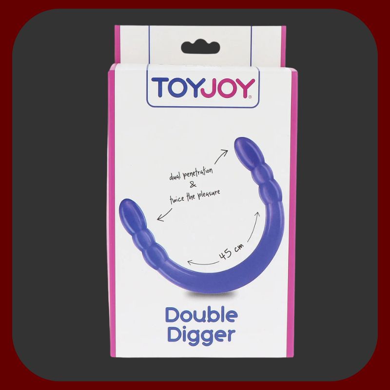 Dlouhé průhledné fialové dvojité dildo PASSION TWIST DELUXE 45 cm s realistickými špičkami pro sdílenou stimulaci.