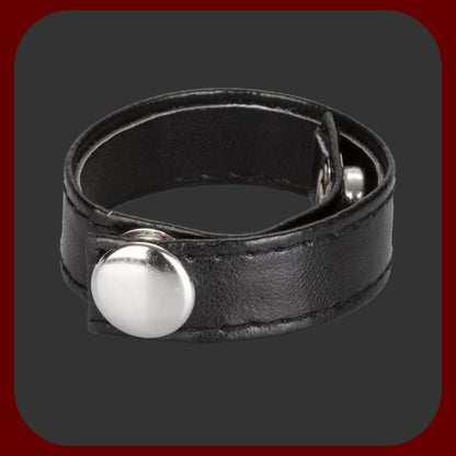 Luxusní nastavitelný kožený erekční kroužek s kovovými patentkami bez niklu pro podporu erekce a elegantní vzhled