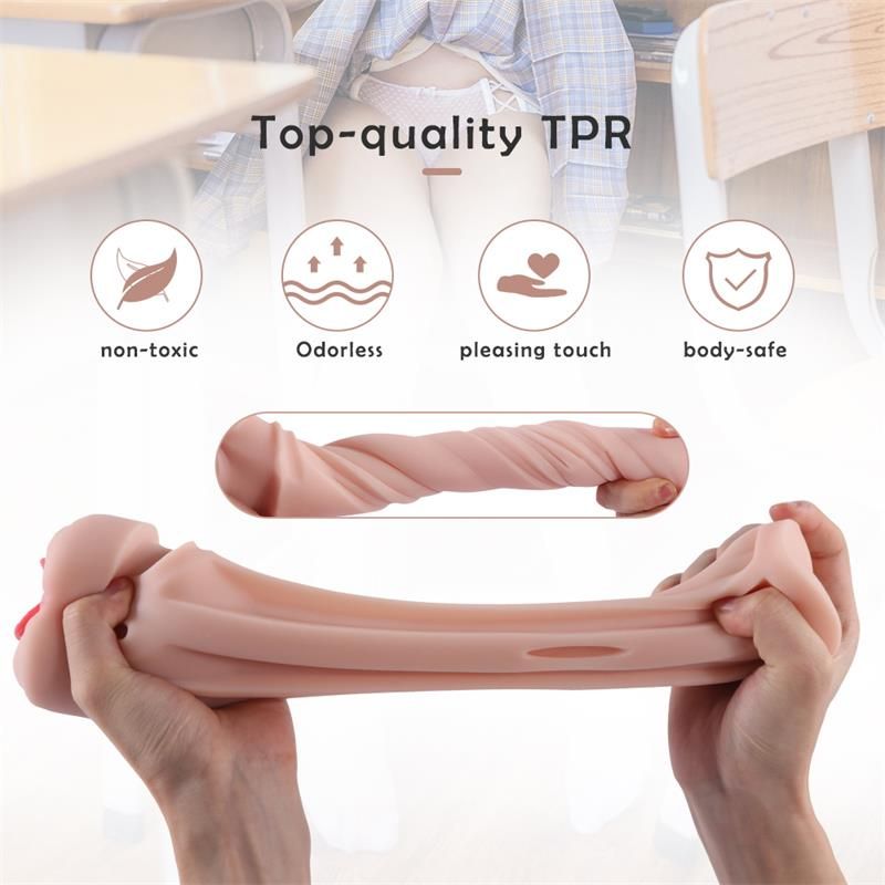 Eroriana – diskrétní mužský masturbátor ve tvaru lahve s realistickým vaginálním tunelem, texturovaným pro intenzivní stimulaci. Vyroben z TPR a PP materiálů lékařské kvality, lehký a snadno čistitelný, ideální pro soukromé a cestovní použití.