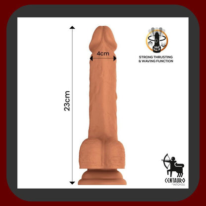 Eroriana – realistické dildo Quintus s teleskopickým a 360° vlnivým pohybem, 10 vibračními programy, funkcí zahřívání a klitorálním stimulátorem. Vyrobeno z kvalitního silikonu, vodotěsné, s přísavkou a magnetickým USB nabíjením.