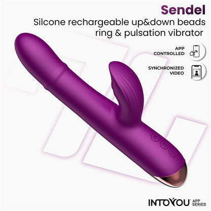 Eroriana – inteligentní vibrátor Sendel s trojitou stimulací, ovládaný přes aplikaci ActiveJoy®, s vibračními režimy, pulsujícími kovovými kuličkami a pohyblivým jazykem pro klitoris. Vodotěsný, dobíjecí a ideální pro lokální i vzdálené partnerské ovládání.