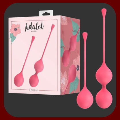 Erosiana Adalet Spheres – set Kegelových kuliček z prémiového silikonu pro posilování pánevního dna. Dvě varianty s rozdílnou hmotností 25 g a 45 g umožňují postupný trénink vaginálních svalů a zlepšení kontroly pánevního dna.