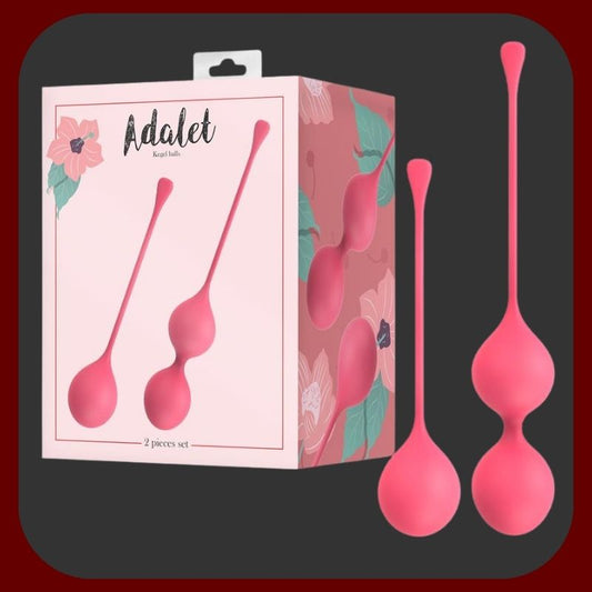 Erosiana Adalet Spheres – set Kegelových kuliček z prémiového silikonu pro posilování pánevního dna. Dvě varianty s rozdílnou hmotností 25 g a 45 g umožňují postupný trénink vaginálních svalů a zlepšení kontroly pánevního dna.