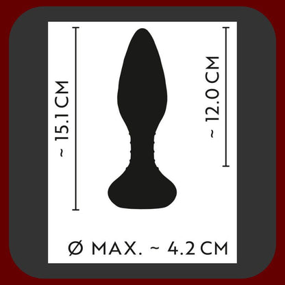 Erosiana ANOS vibrační anální kolík s rotací – silikonový kolík 15,1 cm s 10 vibračními a rotačními režimy, spirálovým designem, dálkovým ovládáním a širokou bezpečnostní základnou