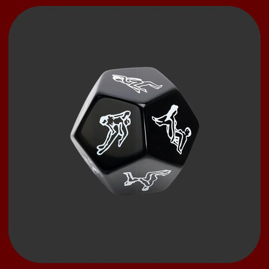 Erosiana BDSM kostka Latetobed – malá erotická kostka o velikosti 2,5 cm s piktogramy pozic pro párové BDSM hry, hravý doplněk pro inspiraci, experimentování a oživení intimních chvil.