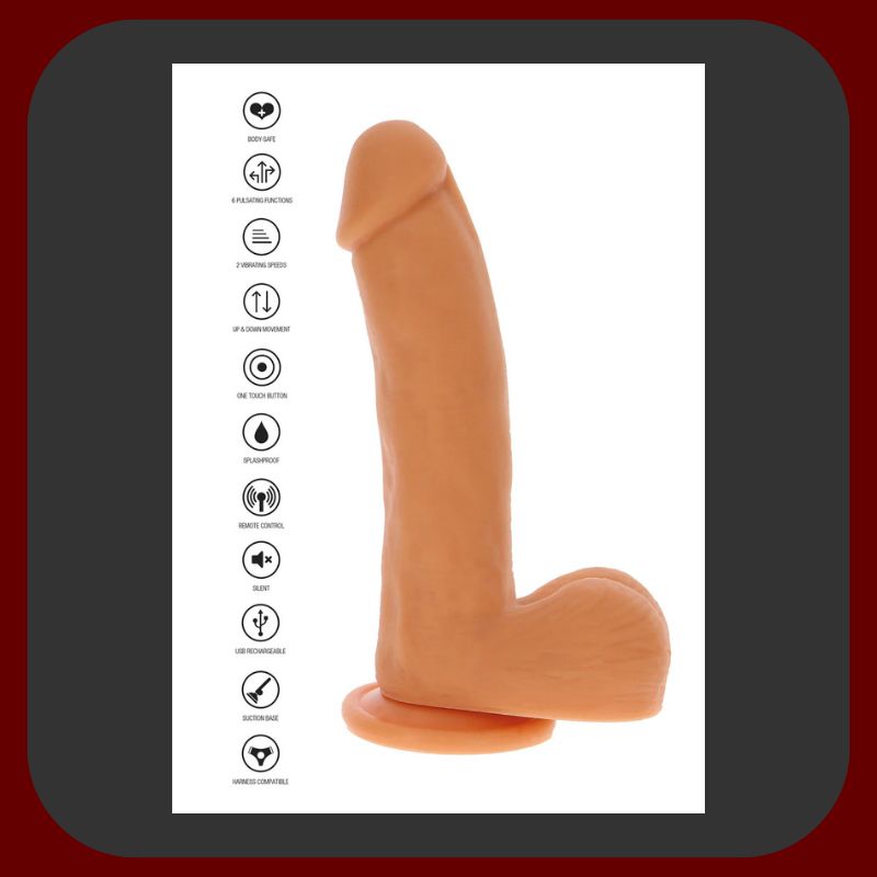 Erosiana Get Real Naked by TOYJOY 19,5 cm – prémiové silikonové dildo s technologií Magnetic Pulsating Thrusting, 8 vibračními režimy, přirážením, silnou přísavkou a kompatibilitou se strap-on postroji