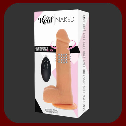 Erosiana Get Real Naked by TOYJOY 21 cm – realistické vibrační dildo se 8 vibračními a 8 pulzačními režimy, rotačními kuličkami, přísavkou pro hands-free použití a silikonovým povrchem