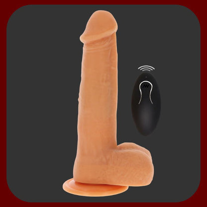 Erosiana Get Real Naked by TOYJOY 21 cm – realistické vibrační dildo se 8 vibračními a 8 pulzačními režimy, rotačními kuličkami, přísavkou pro hands-free použití a silikonovým povrchem