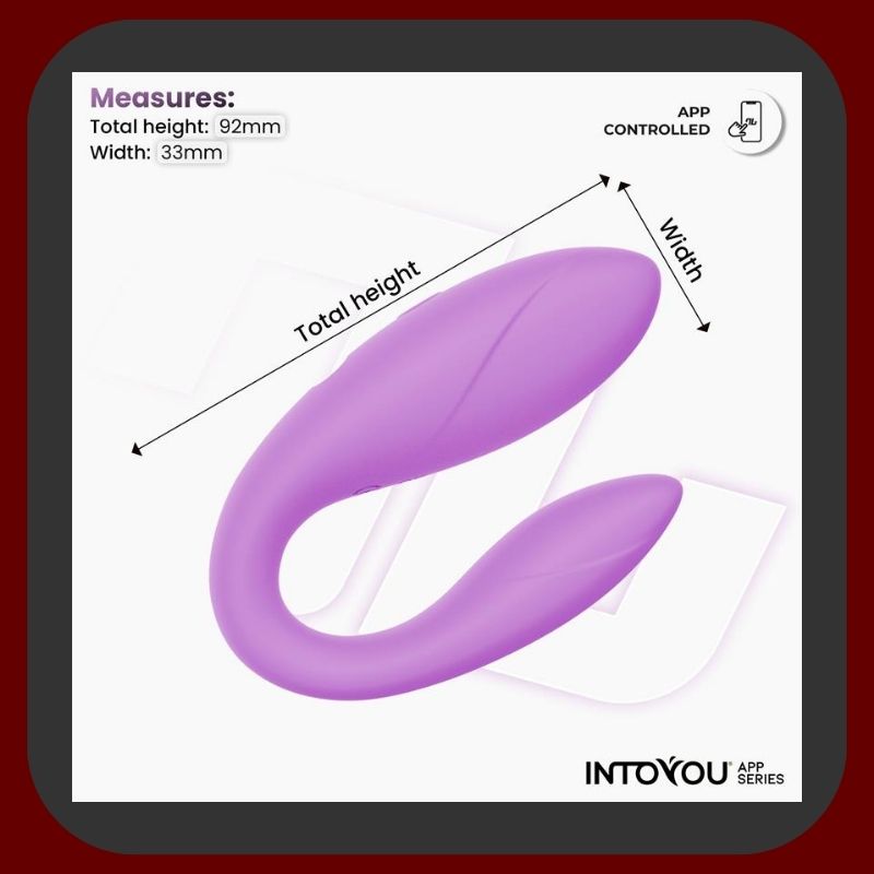 Erosiana Intoyou App Series – párový vibrátor s aplikací ActiveJoy®, dvěma tichými motory a 10 vibračními rychlostmi. Flexibilní ergonomický tvar z hyper hladkého silikonu, synchronizace vibrací s hudbou a videem, Touch Control, vzdálené ovládání přes aplikaci, voděodolný IPX6 a magnetické USB nabíjení.