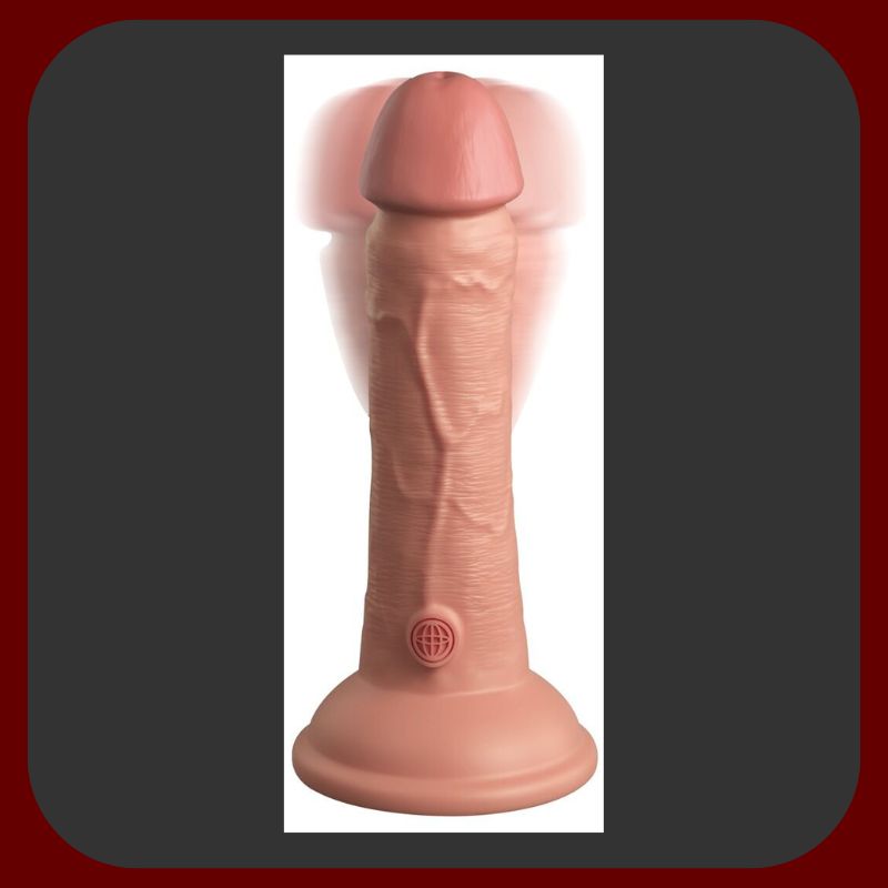 Erosiana King Cock Elite 6" – realistický Dual Density silikonový vibrátor 17,8 cm s 10 vibračními režimy, vodotěsný, s přísavkou a USB magnetickým dobíjením pro autentický zážitek