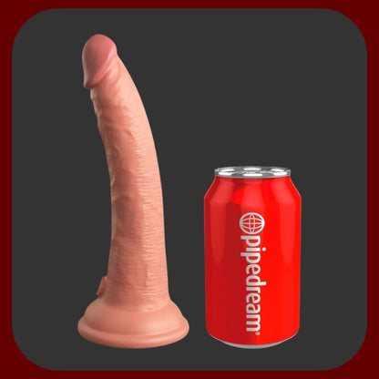 Erosiana King Cock Elite 7" – realistický Dual Density silikonový vibrátor 21 cm s 10 vibračními režimy, vodotěsný, s přísavkou a dálkovým ovladačem pro hands-free a autentický erotický zážitek
