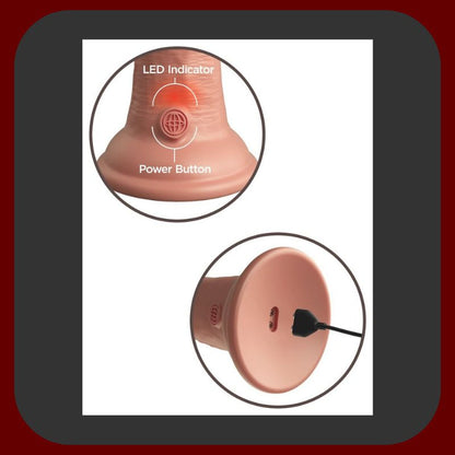 Erosiana King Cock Elite  – realistický silikonový vibrátor Dual Density s  vibračními režimy, vodotěsný, s přísavkou a USB dobíjením pro hands-free a autentický zážitek
