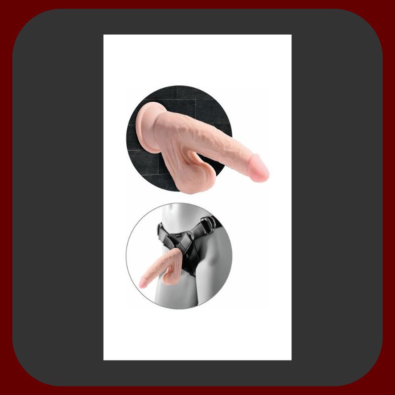 Erosiana King Cock Plus Triple Density – realistické dildo 21,5 cm z materiálu FantaFlesh s oscilujícími varlaty, pevnou erekcí a silnou přísavkou pro hands-free použití