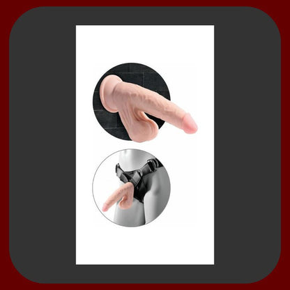 Erosiana King Cock Plus Triple Density – realistické dildo 21,5 cm z materiálu FantaFlesh s oscilujícími varlaty, pevnou erekcí a silnou přísavkou pro hands-free použití