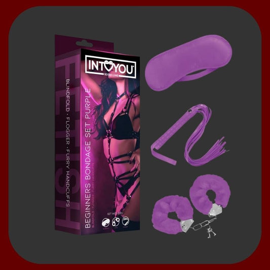 Erosiana Kompletní 3dílný bondage set – saténová maska na oči, měkká pouta a flogger pro smyslné a bezpečné erotické hry, ideální pro začátečníky i pokročilé.