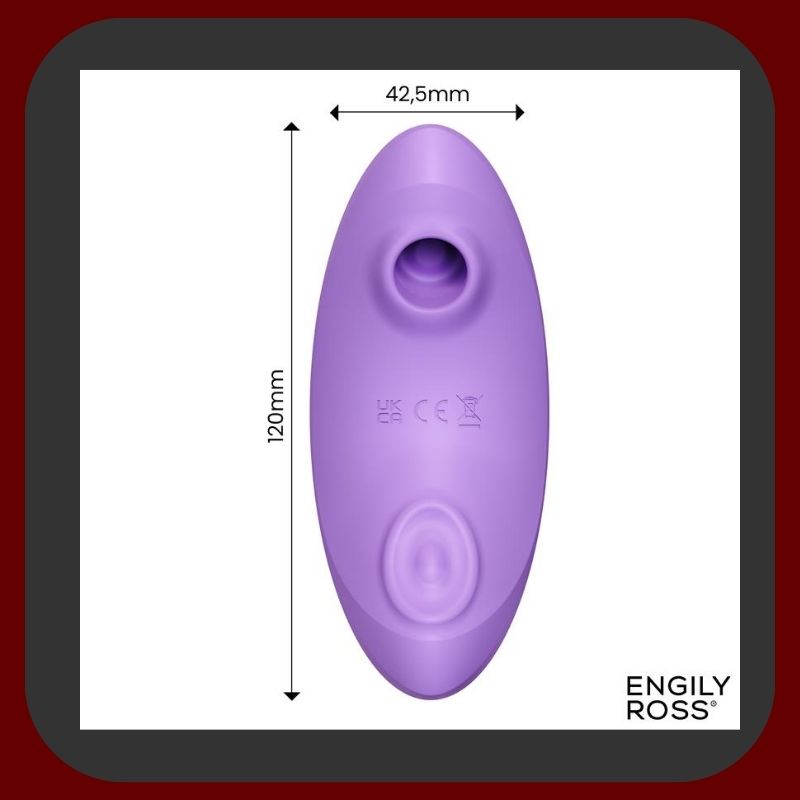 Erosiana Luna – duální stimulátor fialové barvy od ENGILY ROSS s ergonomickým tvarem, 10 sacími režimy a 10 pulsními režimy, dva samostatné motory pro flexibilní kombinaci funkcí, prémiový silikon bezpečný pro tělo, IPX7 vodotěsný a magnetické USB nabíjení.