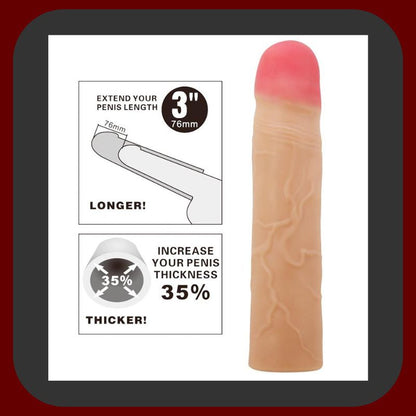 Erosiana navlek na penis – pružný a tělu bezpečný TPR materiál, realistická textura a jemné detaily pro intenzivní stimulaci partnera, délka 14 cm, průměr 3,5–4 cm, vhodný pro samostatné i párové použití, snadná údržba a použití s lubrikantem na vodní bázi.
