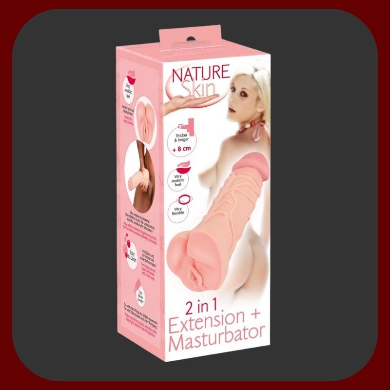 Erosiana Masturbátor Nature Skin – realistický masturbátor s designem vagíny a penisu, měkký materiál s texturovaným kanálkem pro intenzivní stimulaci, vhodný i jako návlek pro prodloužení a zahuštění.