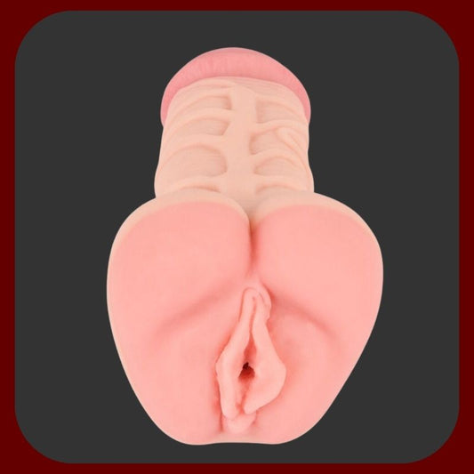 Erosiana Masturbátor Nature Skin – realistický masturbátor s designem vagíny a penisu, měkký materiál s texturovaným kanálkem pro intenzivní stimulaci, vhodný i jako návlek pro prodloužení a zahuštění.