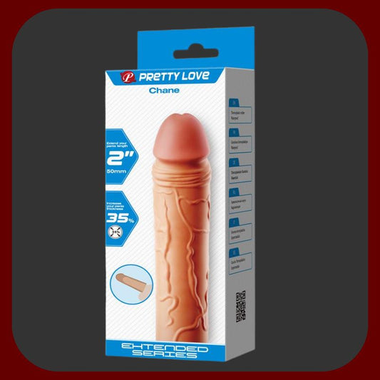 Erosiana návlek na penis – pružný TPR návlek pro prodloužení přibližně o 5 cm a zvětšení obvodu, realistická textura pro intenzivní stimulaci partnera, pevné přilnutí, hladký vnitřní kanál a voděodolné provedení pro snadnou údržbu.