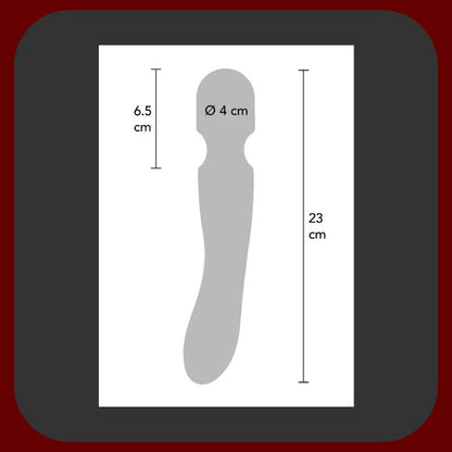 Erosiana Zenith – vibrační masážní hůlka z prémiového silikonu, 23 cm, 12 vibračních režimů, LED osvětlení, USB dobíjení a vodotěsná pro luxusní a všestrannou stimulaci