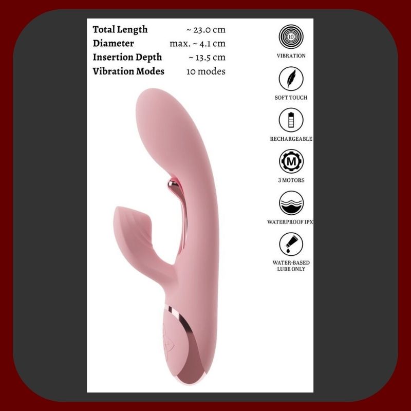 AVENOR G-Spot Rabbit – tichý a výkonný vibrační stimulátor se třemi motory pro stimulaci vagíny, G-bodu a klitorisu, s kovovým jazýčkem a ergonomickým silikonovým tělem, vodotěsný a dobíjecí.