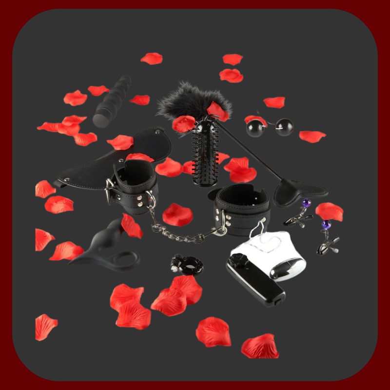 Luxusní sada 10 černých erotických hraček ToyJoy pro BDSM a anální hrátky – ideální pro odvážné páry.