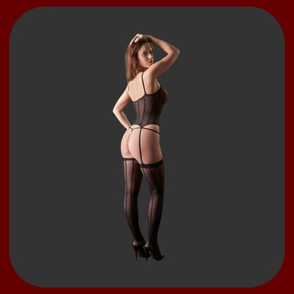 Smyslná černá erotická sada Desire Queen – tanga, podvazky s protiskluzovou silikonovou úpravou a korzet, univerzální velikost S–L.