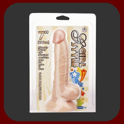 Ultra realistické dildo G-Girl 17 × 3,5 cm v tělové barvě s pevnou přísavkou a zakřivením pro stimulaci bodu G – EROSIANA