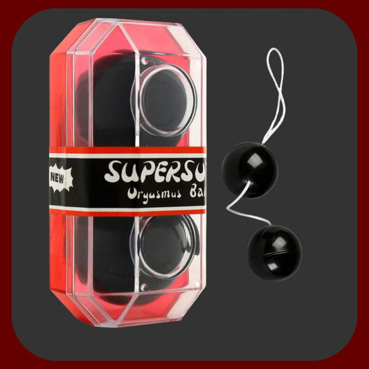 Černé venušiny kuličky Geisha Secret s hladkým povrchem, průměr 3,5 cm, ideální pro posílení pánevního dna a diskrétní stimulaci.