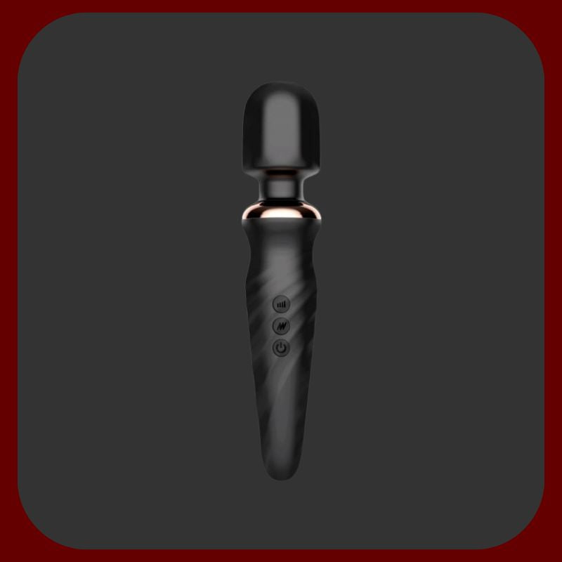 GOPower Noah Wand Massager – černá silikonová masážní hlavice s 25 vibračními funkcemi, flexibilním krkem, USB dobíjením a vodotěsností IPX6 pro intimní stimulaci a relaxaci