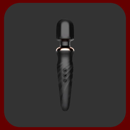 GOPower Noah Wand Massager – černá silikonová masážní hlavice s 25 vibračními funkcemi, flexibilním krkem, USB dobíjením a vodotěsností IPX6 pro intimní stimulaci a relaxaci