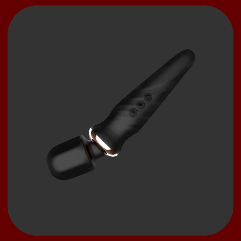 GOPower Noah Wand Massager – černá silikonová masážní hlavice s 25 vibračními funkcemi, flexibilním krkem, USB dobíjením a vodotěsností IPX6 pro intimní stimulaci a relaxaci