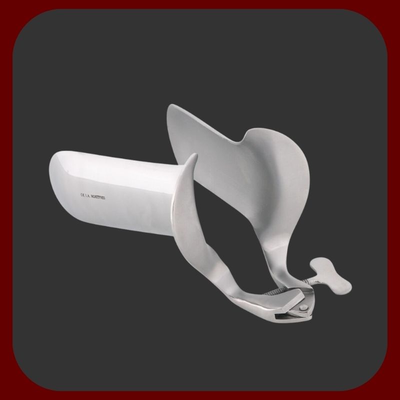 Gynekologický roztahovač z leštěné nerezové oceli s bočním šroubem, luxusní provedení, rozevření až 10 cm, délka 10,5 cm – EROSIANA