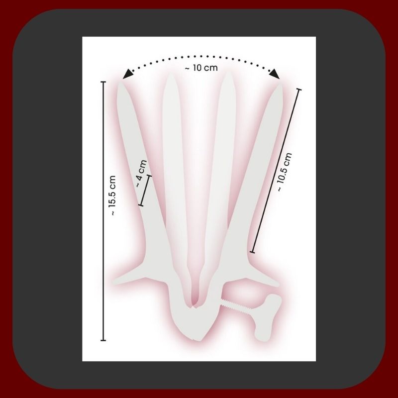 Gynekologický roztahovač z leštěné nerezové oceli s bočním šroubem, luxusní provedení, rozevření až 10 cm, délka 10,5 cm – EROSIANA