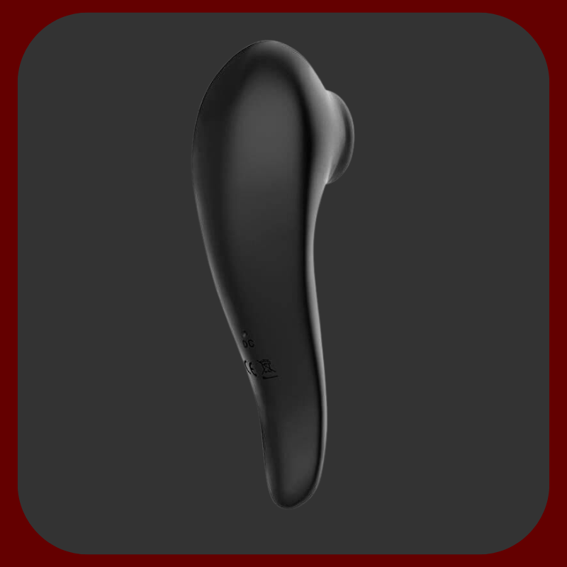 Elegantní černý silikonový stimulátor klitorisu Hanna s funkcí sání a 10 režimy intenzivní stimulace.