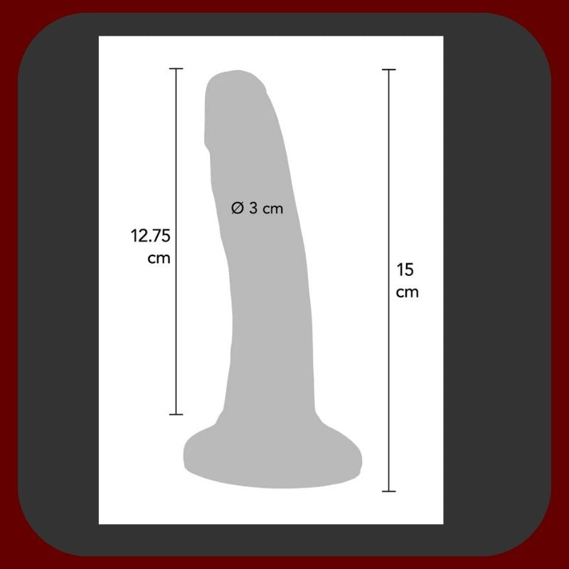 Realistické měkké modré dildo Happy s přísavkou, délka 15 cm, průměr 3 cm.