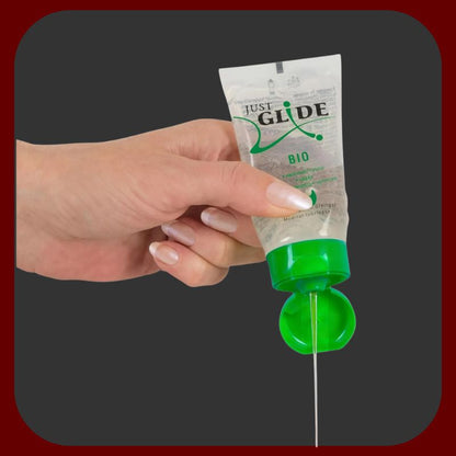 Just Glide BIO lubrikační gel na vodní bázi 50 ml, 200 ml, veganský, bez zápachu, bezpečný pro latexové kondomy.