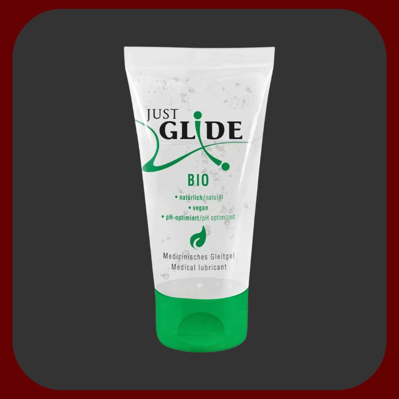 Just Glide BIO lubrikační gel na vodní bázi 50 ml, 200 ml, veganský, bez zápachu, bezpečný pro latexové kondomy.