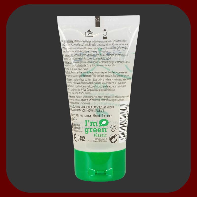 Just Glide BIO lubrikační gel na vodní bázi 50 ml, 200 ml, veganský, bez zápachu, bezpečný pro latexové kondomy.